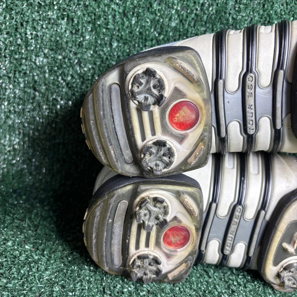 Adidas Tour 360 Leather Cleated Spiked Athletic Golf Shoes White Mens Size 10‎